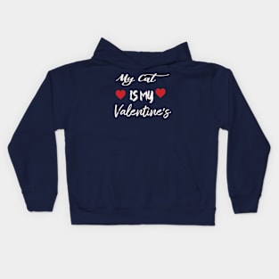 my cat is my valentine Kids Hoodie